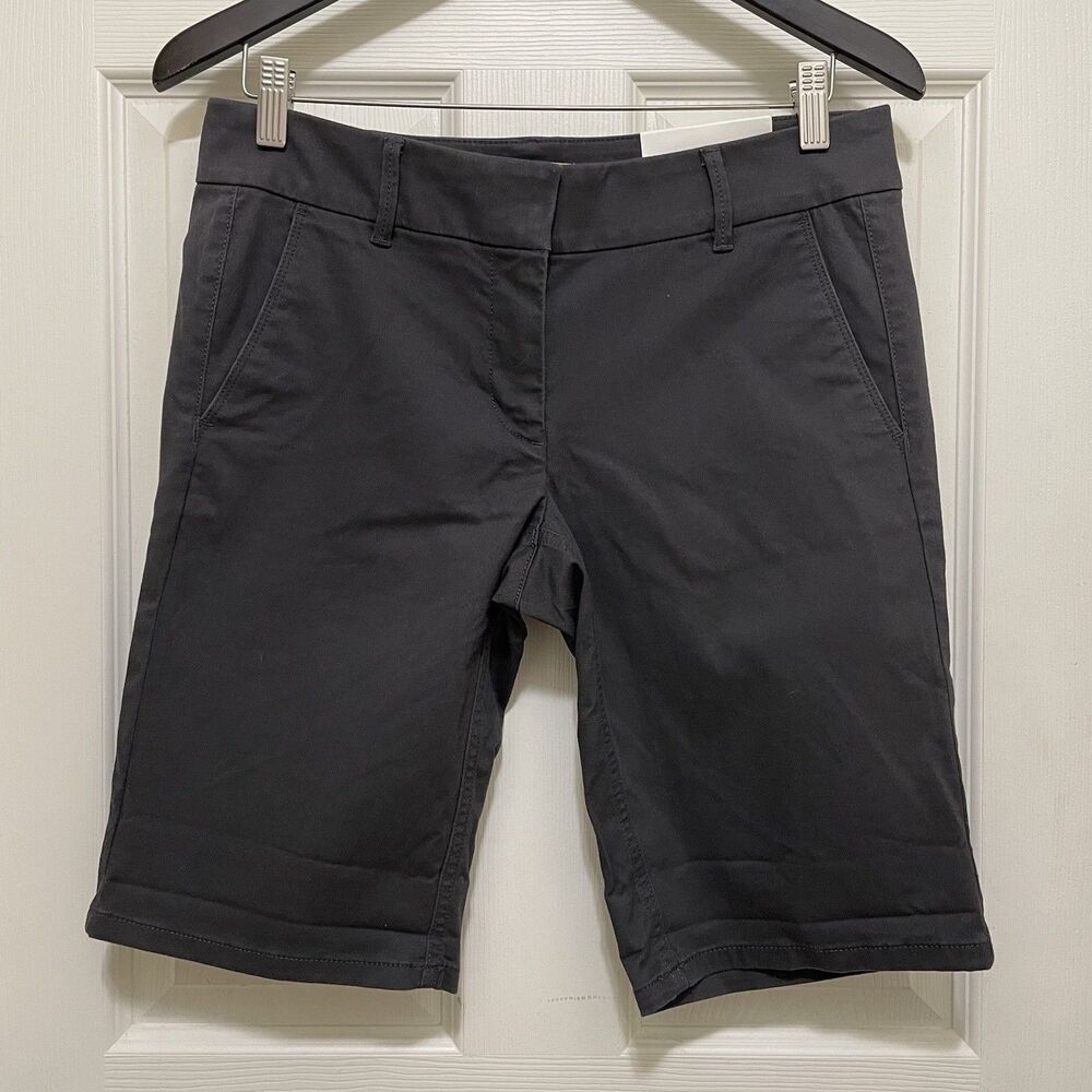 NEW Ann Taylor LOFT Bermuda Roll Shorts Khaki Chinos Dark Gray Sz 6 Petite NWT